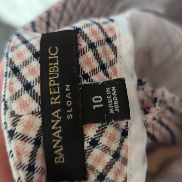 Size 10 Banana Republic Women's Black Pink White Capri Pants - Picture 5 of 6